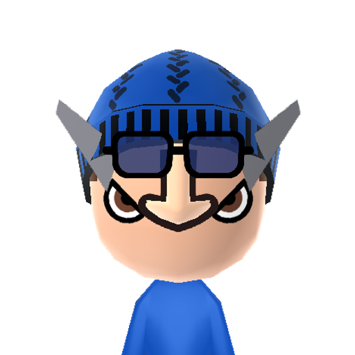 Greninja Mii character: The blue frog ninja pokemon from the Kalos region. This pokemon is known for it's long toung and appearance in the Super Smash Bros games for 3ds and Wii U.