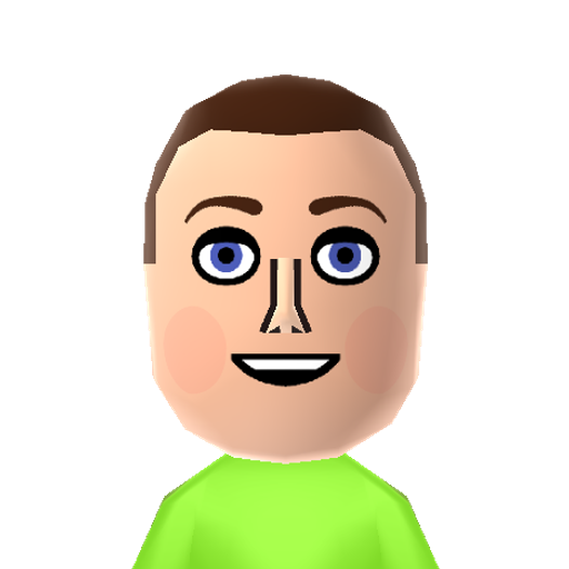 Buzz Mii character: A Mii from Wii Sports Resort: Meme Squad, a mod for Wii Sports Resort