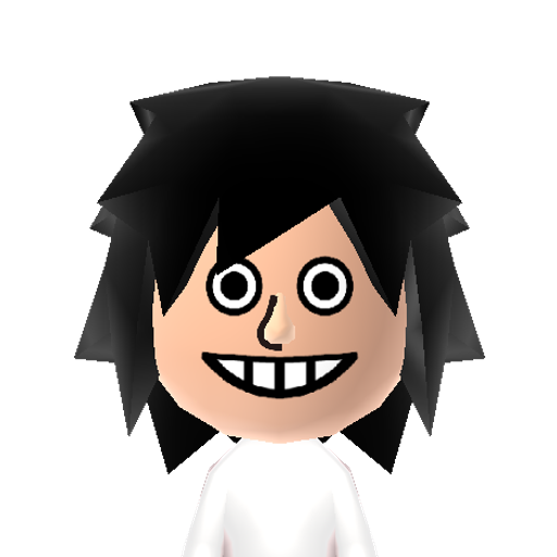 Jeff Mii character: Creepypasta character. Go to sleep...