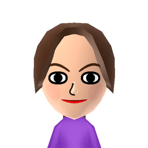 Violet Mii character: Custom CPU Miis made by DezzyTheMaker, also used Mii Olympics in Wii Sports, Mii Olympics in Wii Sports Resort, and Mii Olympics in Wii Party, a Mod for Wii Sports, Wii Sports Resort, and Wii Party respectivel.