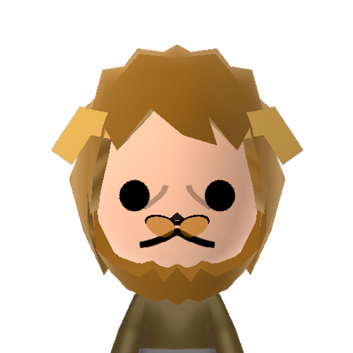 lion Mii character: Watch out, he may bite.