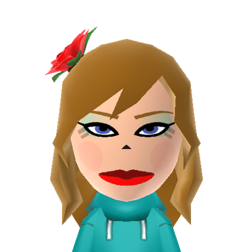 drag queen Mii character: by rr (@insanetomodachilifefan)