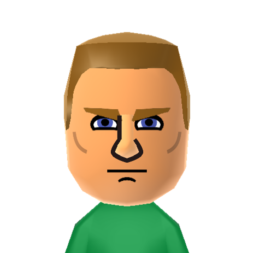 Doomguy Mii character: The Space Marine from the fantastic 90's PC game "Doom".