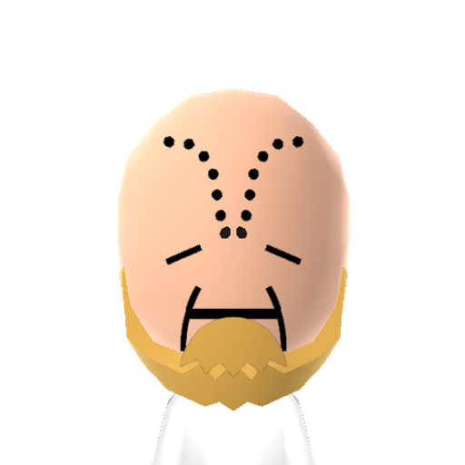 Zenyatta Mii character: From the first-person shooter game "Overwatch". He's a robotic monk who wanders the world in search of spiritual enlightenment.