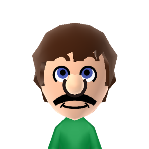 Luigi Mii character: Who is this? Oh, its Mario's Brother Luigi!