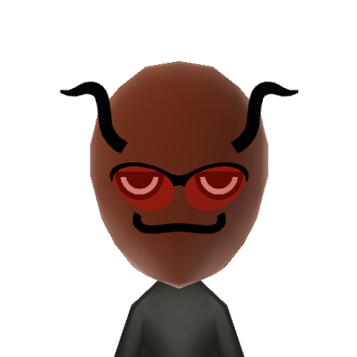 Dark One Mii character: From the indie game "The Binding of Isaac". Satan's lesser brother. He's no less of a jerk about the Brimstone thing though, Isaac.