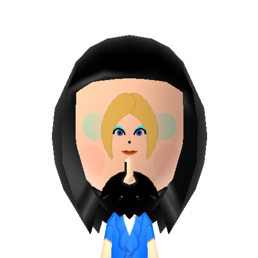 TV Head Mii character: A robot with a TV for a head, used by celebrity Jennifer Hedd to hide away from her fans while sending the robot to do things outside. The woman displayed in the center is actually Jennifer herself. (Source: https://tomodachi.fandom.com/wiki/User_blog:Aski1/Former_Islander_QR_Codes)