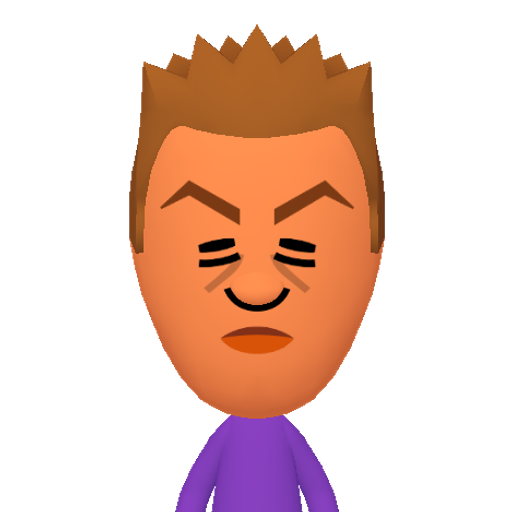 欲彩领脚脖脸脱象够猜 Mii character: This Mii is from the Switch SDK as a SampleDB Mii.