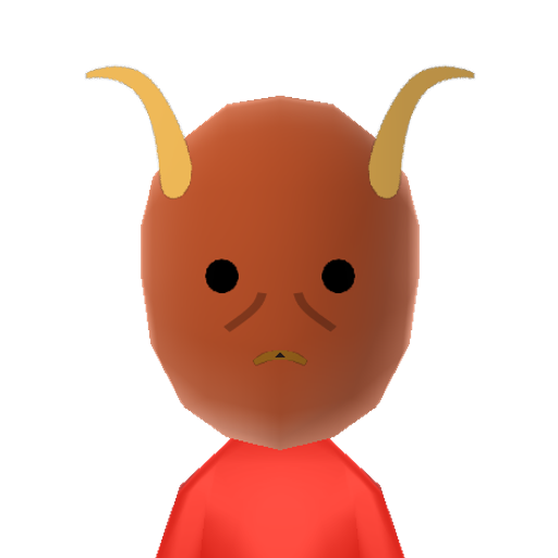 Specimen11 Mii character: From the Windows game "Spooky's House of Jump Scares". A red demonic figure that owns an evil restaurant.