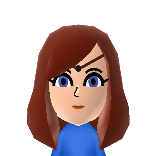 Water Mii character: This is a Mii uploaded for the 3DS version and distributed by Mii Central for both the 3DS and Switch versions of Miitopia.