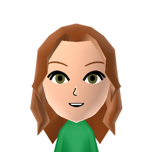 Amelia Mii character: From the game "Pokemon Shuffle". She teaches the player how to play the levels and take advantage of some bonus features.
