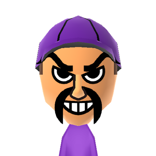 Waluigi Mii character: This is a Mii uploaded for the 3DS version and distributed by Mii Central for both the 3DS and Switch versions of Miitopia.