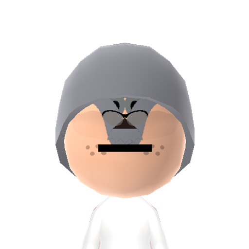 Tornado Mii character: The front face of the mii shows a tornado dropping out of the cloud (hair). ALL MIIS TAKE SHELTER!!!!