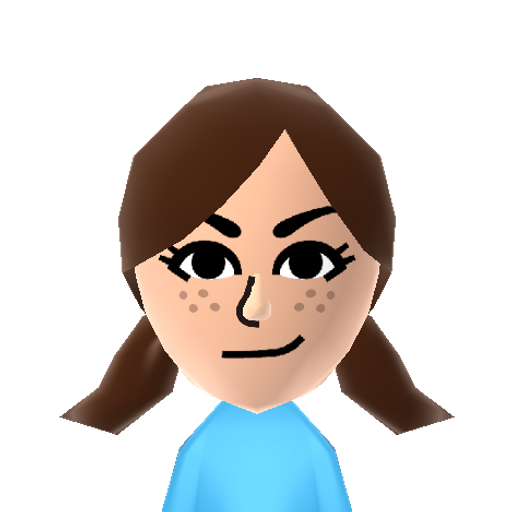 Wendy's Mii character: This is a Mii uploaded for the 3DS version and distributed by Mii Central for both the 3DS and Switch versions of Miitopia.
