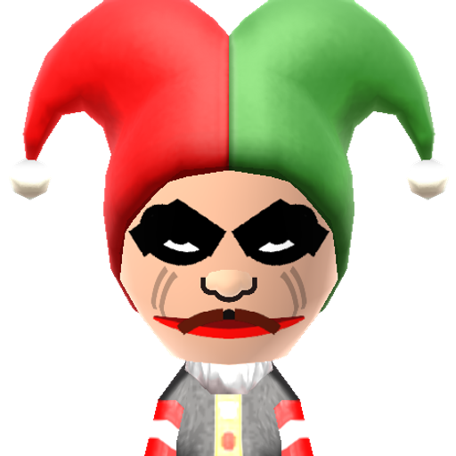 Joker Mii character: This Mii is a resident on OhhMyKawaii's island