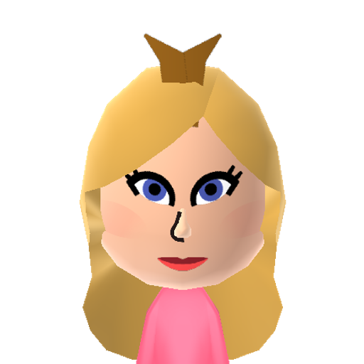 Peach Mii character: Mario's girlfriend and princess of the Mushroom Kingdom.