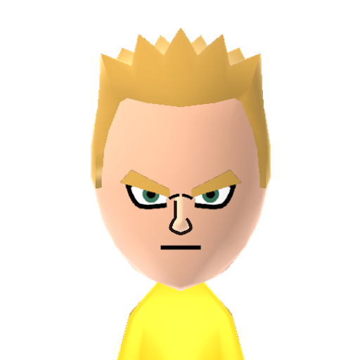 gogeta ssj Mii character: This is Goku and Vegeta from the "Dragon Ball" anime when they fused bodies.
