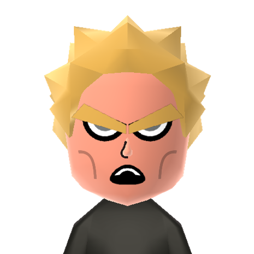 Broly Mii character: Legendary Super Saiyan from Dragon Ball Z. He hates Goku.