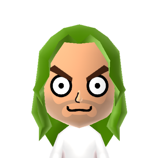 Camofrog Mii character: Camofrog from Animal Crossing, albeit in human form.