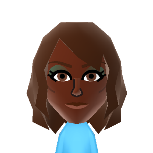Iman Mii character: Somalian fashion model, actress, and beautiful wife of David Bowie.