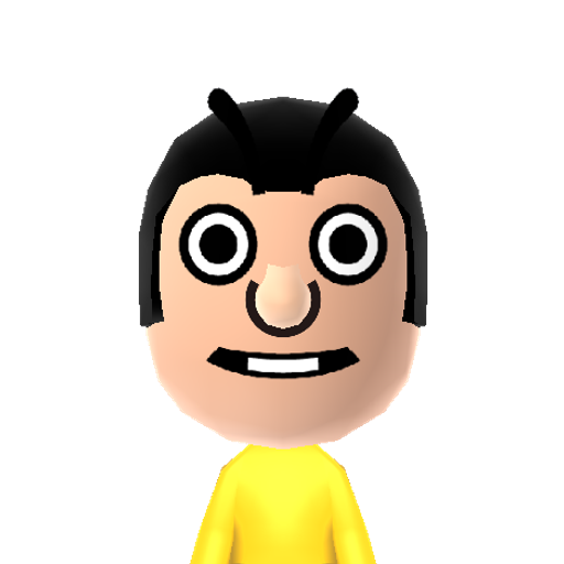 Shrignold Mii character: The butterfly from the British comedy web series "Don't Hug Me I'm Scared", who teaches his students about love, and that you should all worship Malcolm the King of Love.