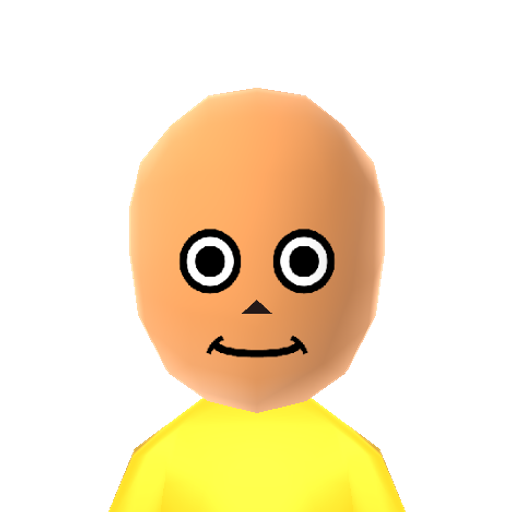Mr Happy Mii character: The round, fat character from the TV show 'Mr Men & Little Miss'