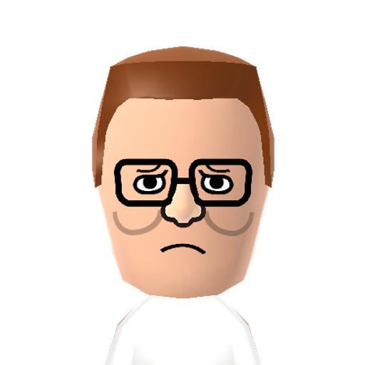Hank Hill Mii character: These are extracted and derived from the Mii Central Miis from the 3DS Miitopia.