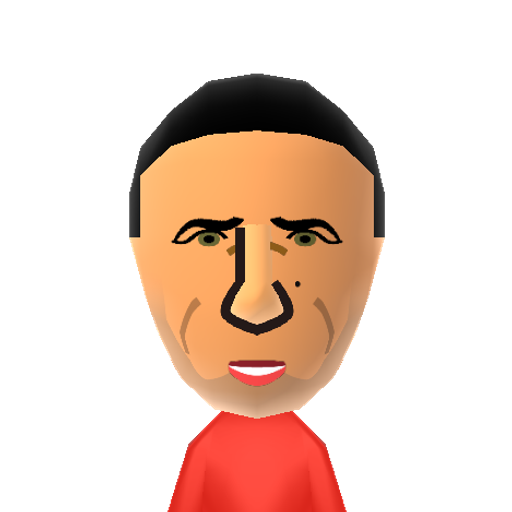 A. Sandler Mii character: Comedian and actor probably best known as a cast member on "Saturday Night Live" and for his early funny films like "Happy Gilmore" and "The Wedding Singer".