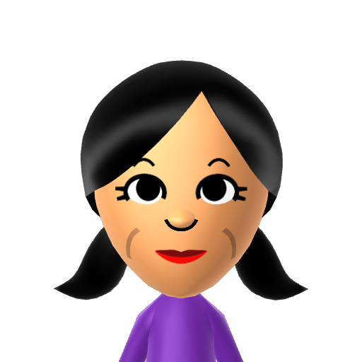 Monica Mii character: A Mii from Wii Sports Resort: Meme Squad, a mod for Wii Sports Resort