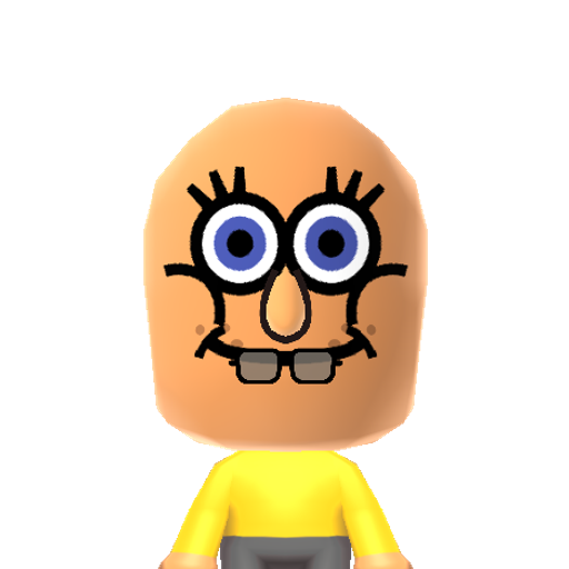 Spongebob Mii character: These are extracted and derived from the Mii Central Miis from the 3DS Miitopia.