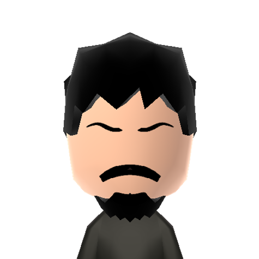 Ashens Mii character: A.K.A Ashens from YouTube, reviewer of cheap, sometimes electronic tat and bad food.