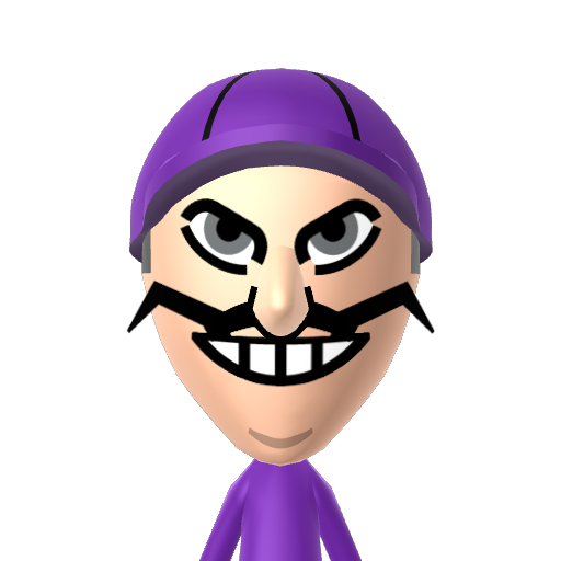 Waluigi Mii character: These are extracted and derived from the Mii Central Miis from the 3DS Miitopia.