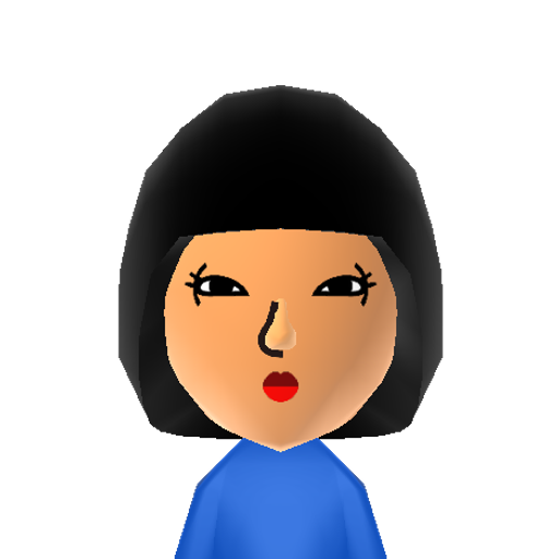 Tricia Mii character: Asian news reporter from the "Family Guy" series.