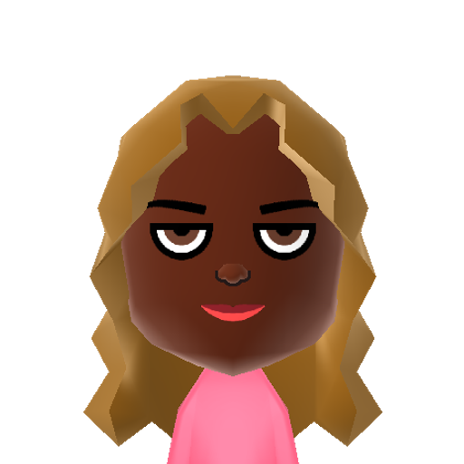 Nichelle Mii character: A Mii from Wii Sports Resort: Meme Squad, a mod for Wii Sports Resort