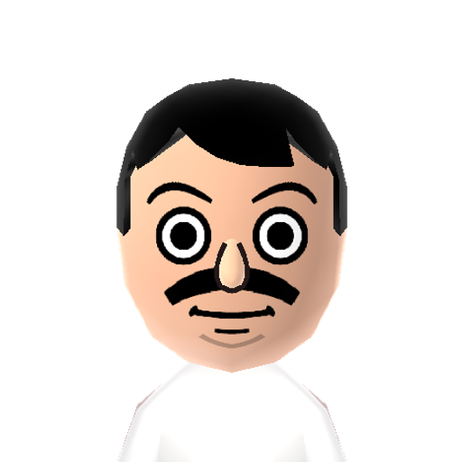 Bob Mii character: Bob from the animated TV show "Bob's Burgers".