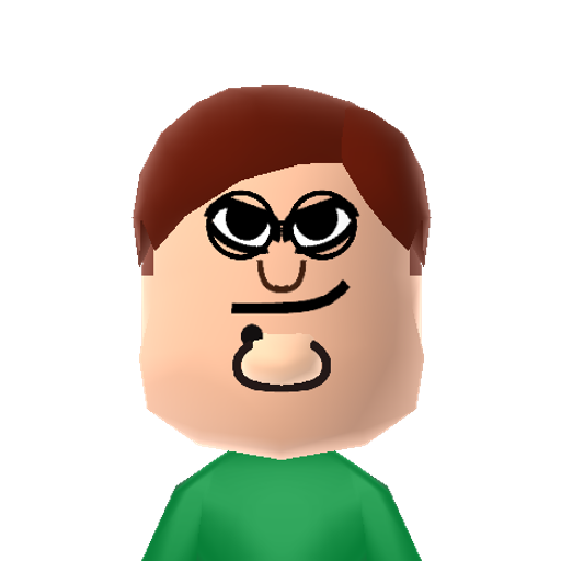 Retep Mii character: my name is retep and i am evil