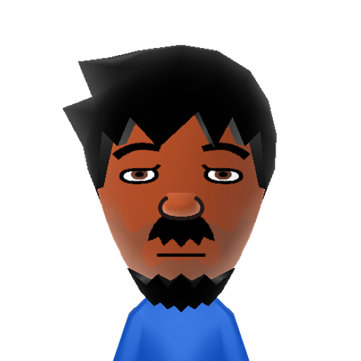 Aanga Mii character: (Source: https://all-of-my-custom-miis.fandom.com/wiki/Aanga)