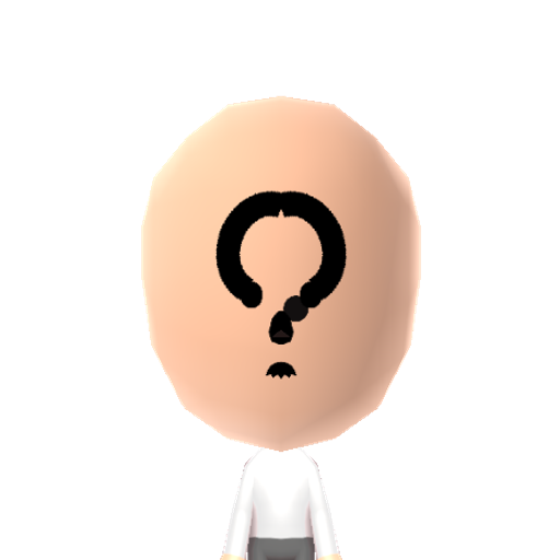 ??? Mii character: This is a Mii uploaded for the 3DS version and distributed by Mii Central for both the 3DS and Switch versions of Miitopia.