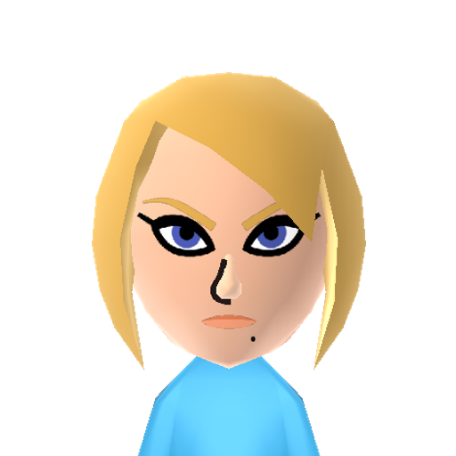 Samus Aran Mii character: Samus Aran from the Metroid game series by Nintendo. Tweaked from the official design.