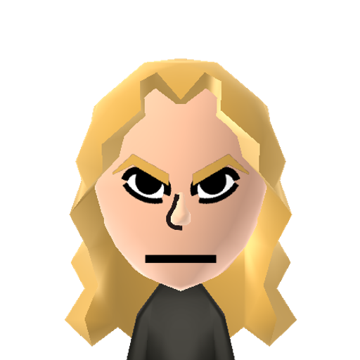 D.Mustaine Mii character: Lead singer and lead guitarist for the heavy metal band Megadeth. He was also the lead guitarist for Metallica.