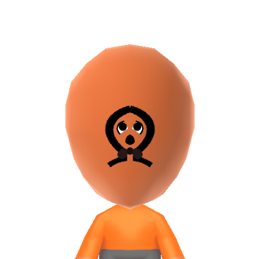 Q*Bert Mii character: Look carefully at the face of this Mii and you will see Q*bert, the world famous retro arcade game character created by Gottlieb in 1982.