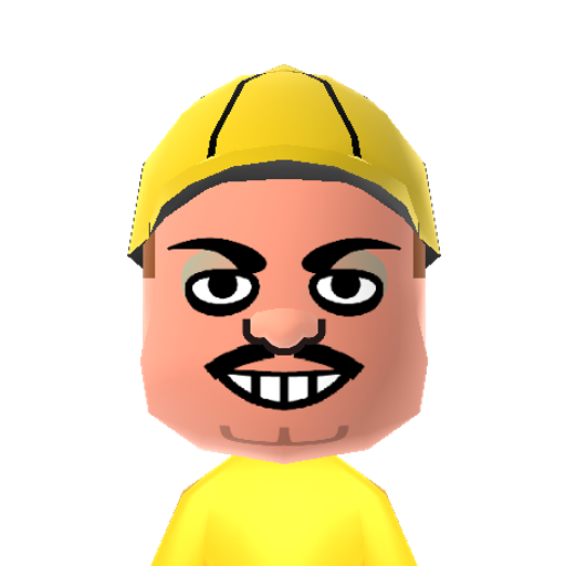 Wario Mii character: This is a Mii uploaded for the 3DS version and distributed by Mii Central for both the 3DS and Switch versions of Miitopia.