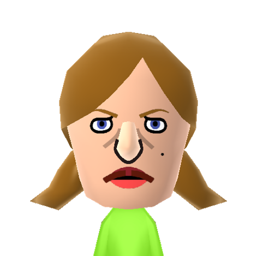 PeggyOlson Mii character: Character in the stylish TV drama series "Mad Men". Played by the actress Elizabeth Moss.