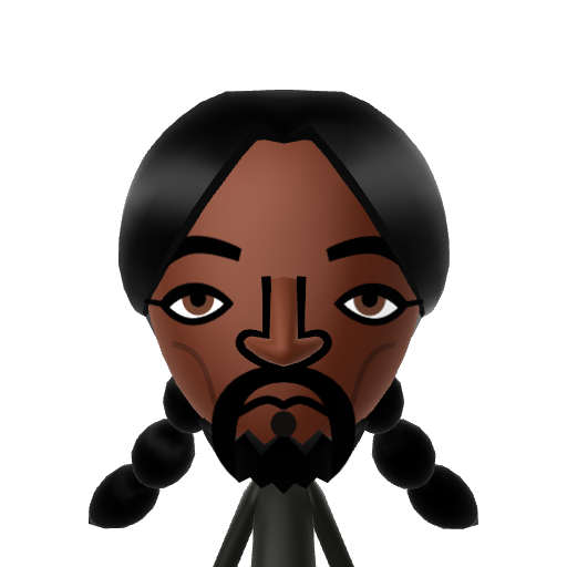 Snoop Dogg Mii character: Snoop is an American musician.