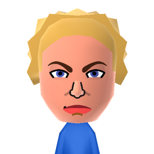 M, Robbie Mii character: Currently popular actress, mainly thanks to her role opposite Leo DiCaprio in "The Wolf Of Wall Street". Seen here in the garb of an air-stewardess from her role in "Pan-Am".