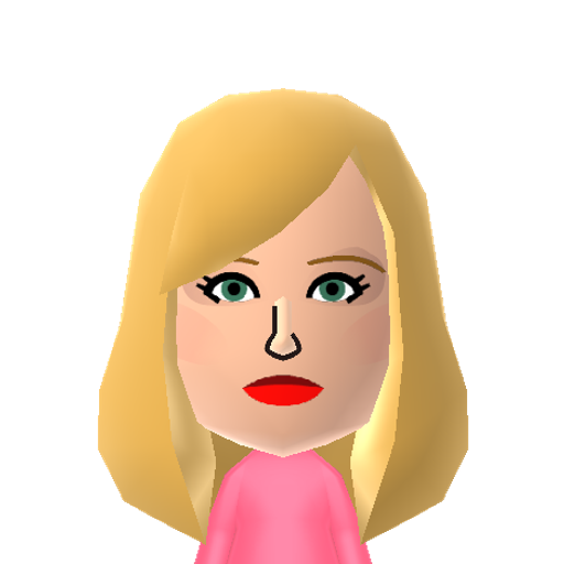 Sam Fox Mii character: Former pop singer and busty British glamour model icon of the '80s.
