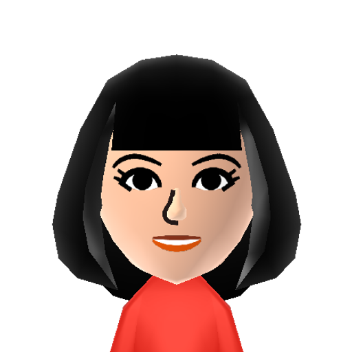 Moped Girl Mii character: One of the characters in the physics racing game "Happy Wheels".