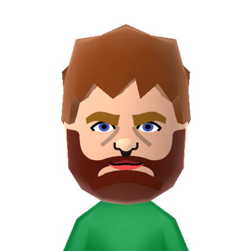 Zach G. Mii character: Actor, comedian, star of "The Hangover" movies and the TV series "Bored To Death".