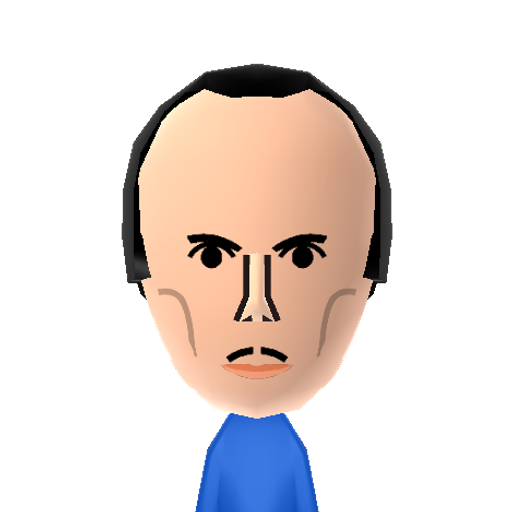 JohnWaters Mii character: Director of movies such as "Pink Flamingos", "Polyester", "Hairspray", "Cry-Baby", "Desperate Living", "Serial Mom", and more.