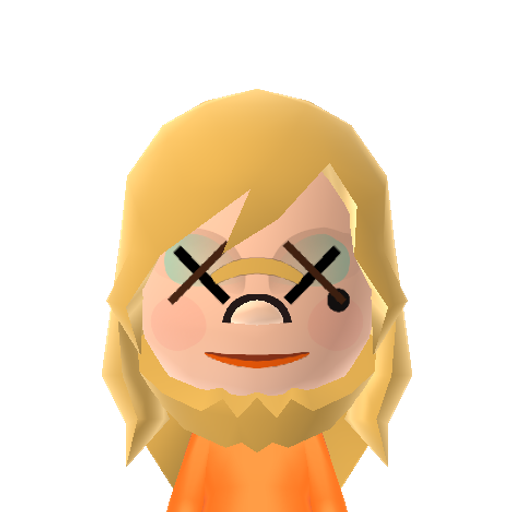 The Purge Mii character: This is a Mii uploaded for the 3DS version and distributed by Mii Central for both the 3DS and Switch versions of Miitopia.